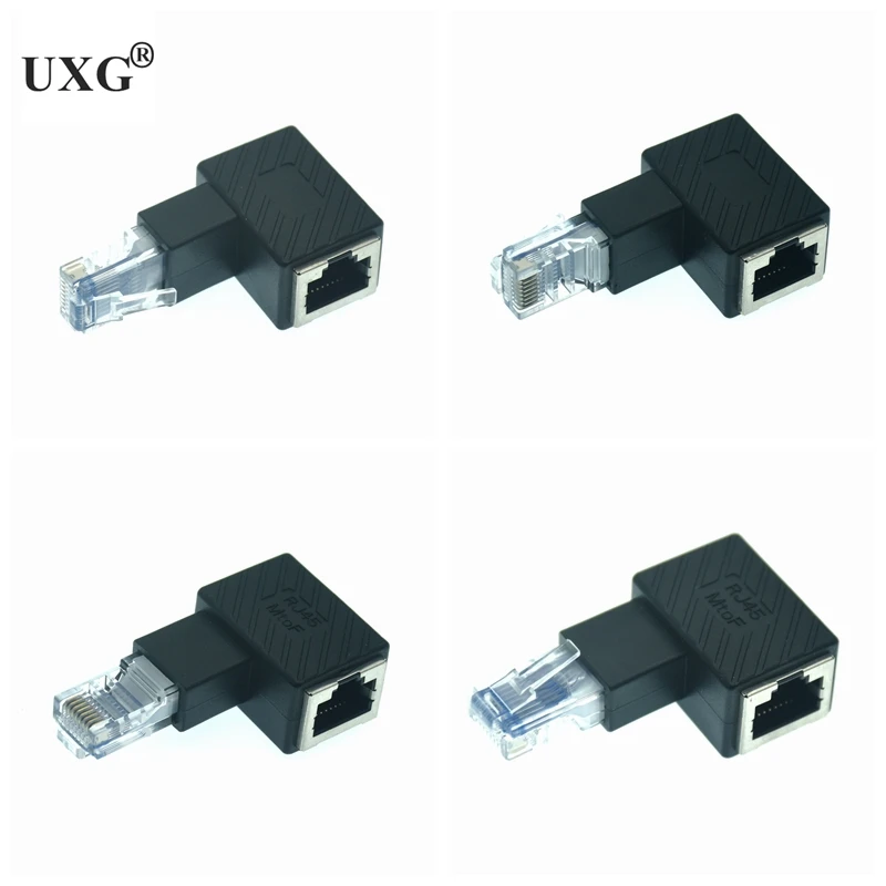 Adaptador Ethernet de 90 grados hacia arriba y hacia abajo, curva izquierda y derecha, CAT5e/CAT6, Ethernet hembra y RJ45 / 8p8c de 270 grados - imagen 4