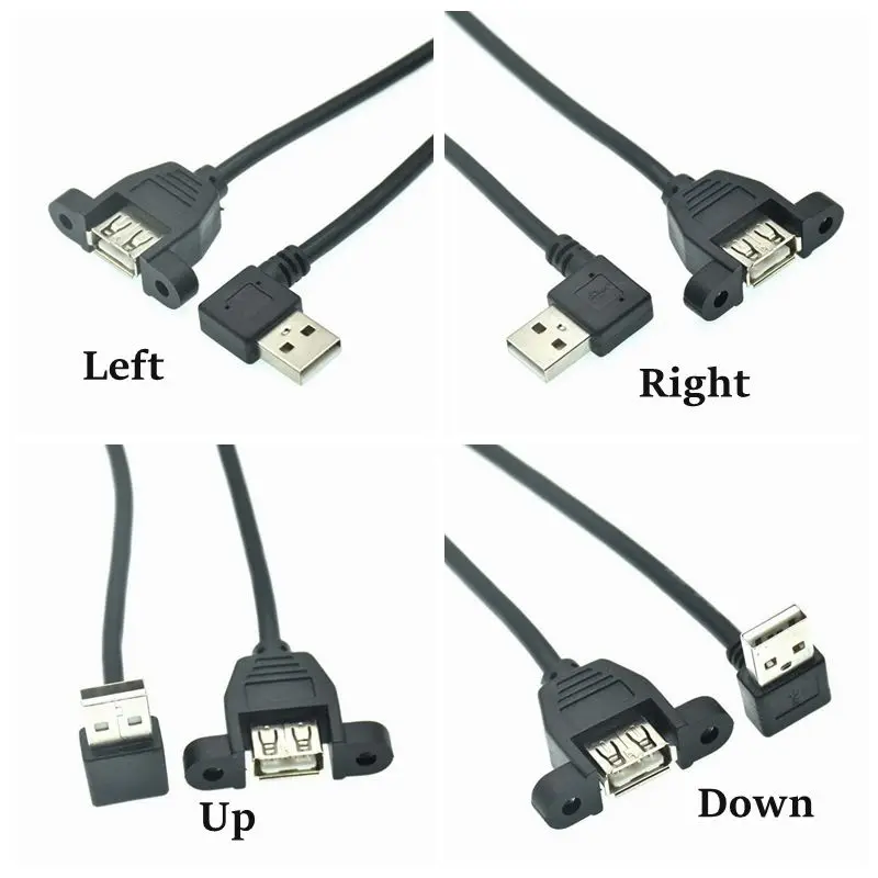 Cable Extensión USB Panel Macho-Hembra Ángulo Recto - imagen 2