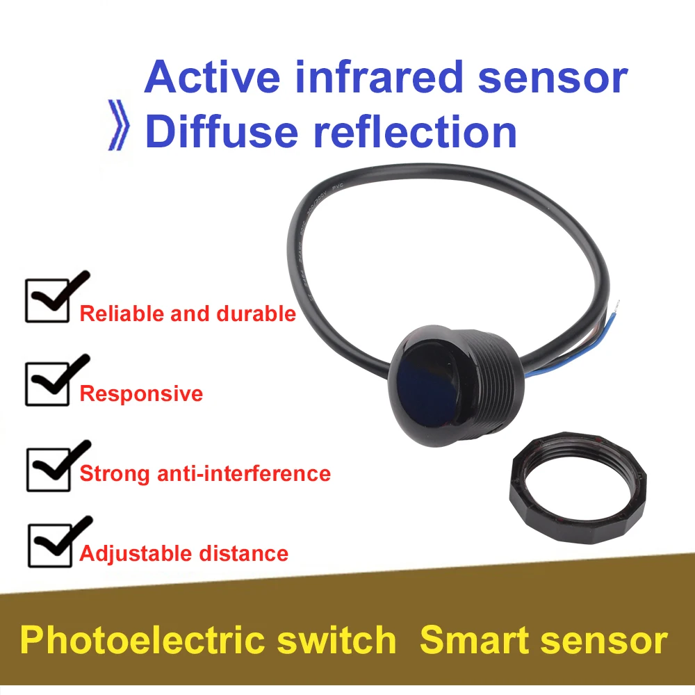 Active Infrared Sensor Relay Output DC 5V-24V Intelligent Sensor Switch Photoelectric Human Body Automatic Infrared Sensor - imagen 5