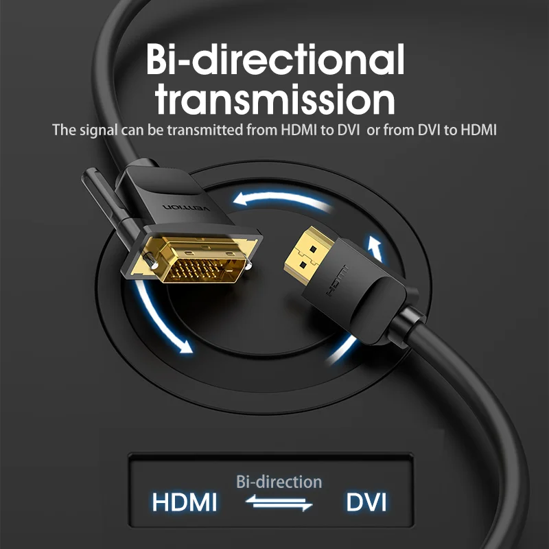 Vention-Cable HDMI a DVI bidireccional, adaptador macho 24 + 1 DVI-D, convertidor 1080P para Xbox, HDTV, DVD, LCD, DVI a HDMI - imagen 5