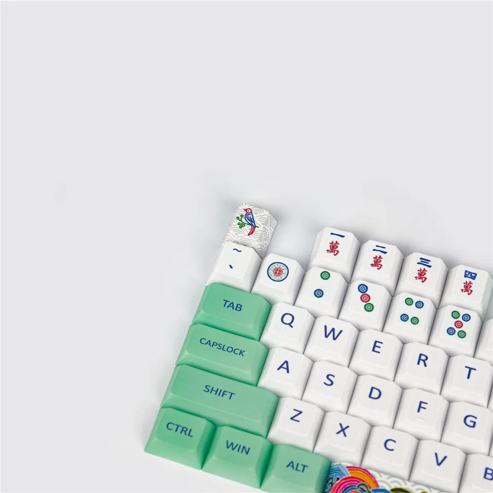 Teclas de Mahjong chino, sublimación de tinte, 128 teclas, perfil de cereza, teclas PBT para teclado mecánico 60 61 64 87 96 104 - imagen 3