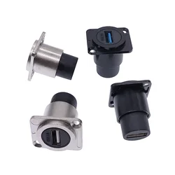 Conector USB Hembra Metálico Montaje Panel
