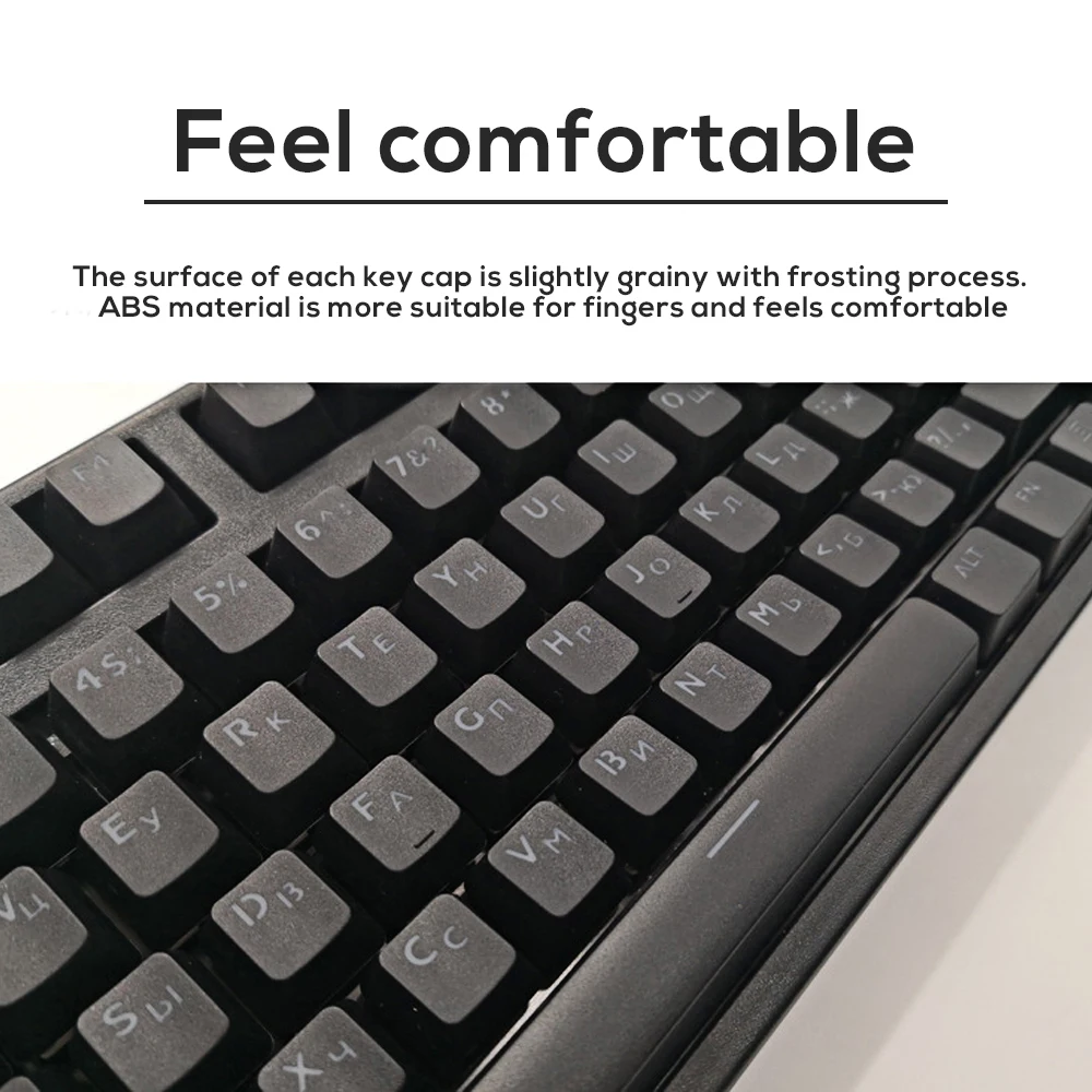 Teclas de teclado mecánico, perfil OEM, diseño ruso, alemán, árabe, ABS transparente, 104 teclas para GK61, Anne Pro 2 - imagen 2