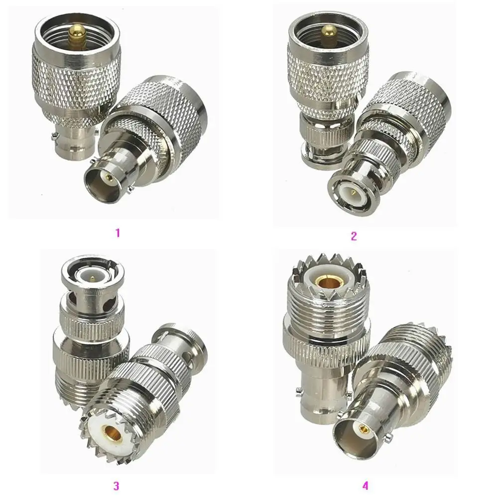 Adaptador Coaxial BNC a PL259 SO239 - Conector Macho Hembra Latón