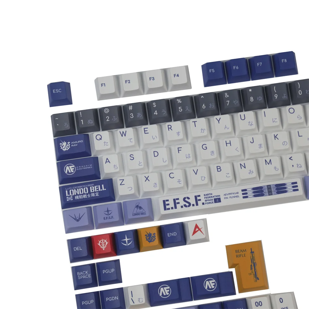 136 teclas Robot PBT Keycap Cherry Profile 3U 6.25U 7U barra espaciadora 1.75U 2U cambio para teclado mecánico GH60 GK61 64 104 108 - imagen 2