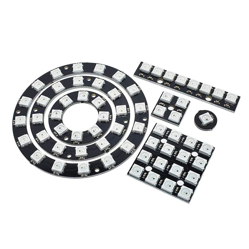 Módulo de Panel de lámpara LED RGB, 4, 8, 12, 16 canales, WS2812, WS2812B, WS 2811, 5050, 5V, 1bit, 4bit, 8bit, 12Bit, 16bit, 24bit, LED arcoíris preciso