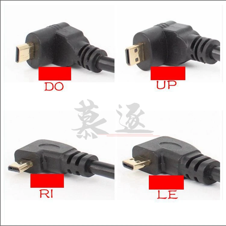 Conector adaptador en ángulo arriba abajo derecho izquierdo Micro HDMI compatible con HDMI macho a hembra de 10cm para ángulo de cable micro hd HDTV - imagen 3