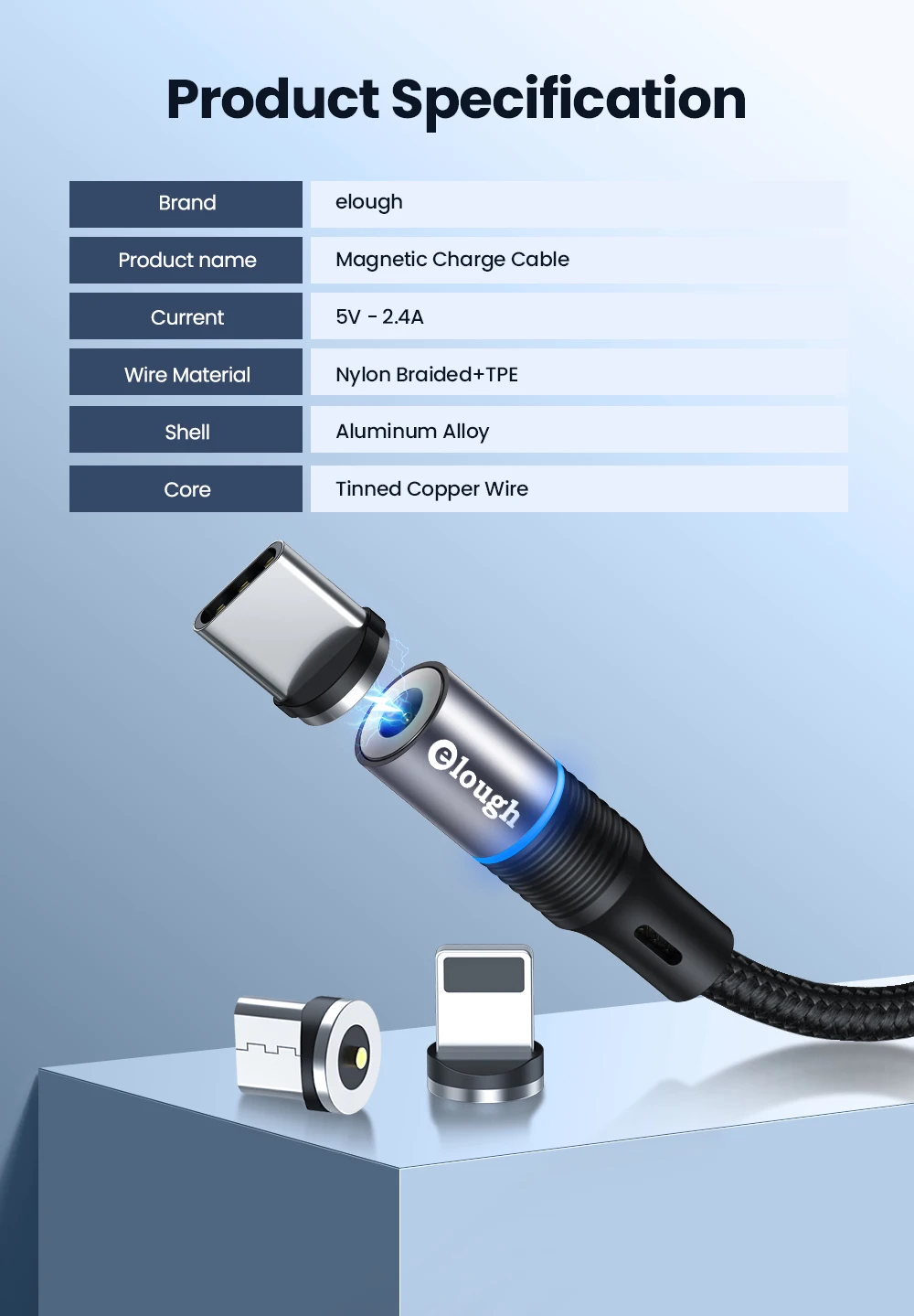 Cable Magnético - Accesorios incluidos