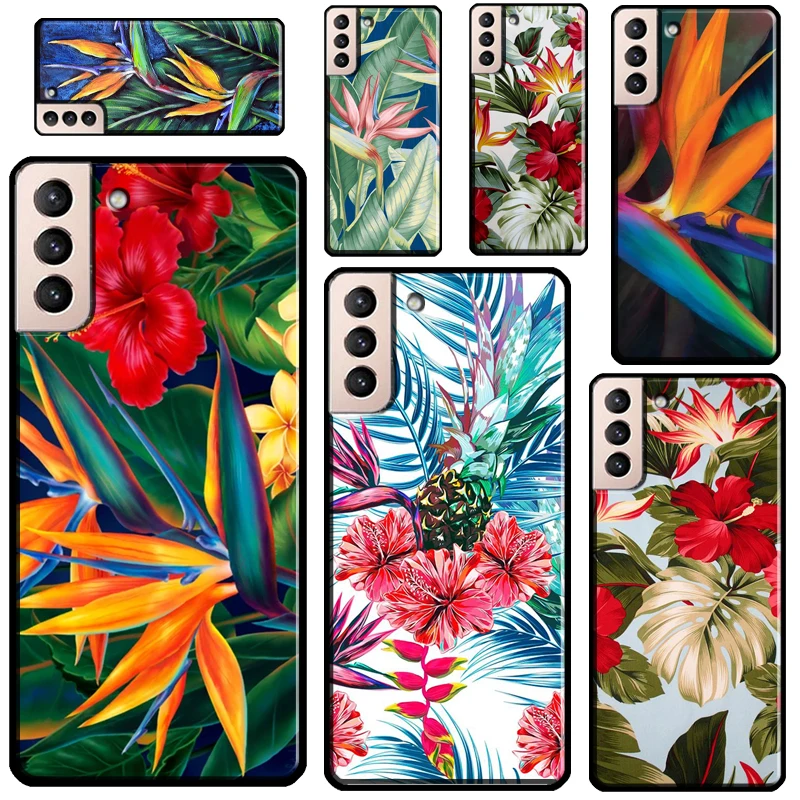 Funda de pájaros Hawaianos para Samsung Galaxy S21 Ultra Note 20, Note 10, S8, S9, S10, S22 Plus, S20 FE