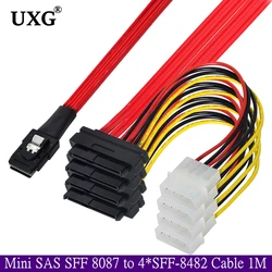 Cable Mini SAS a 4 Discos Duros – Alimentación SATA/Molex