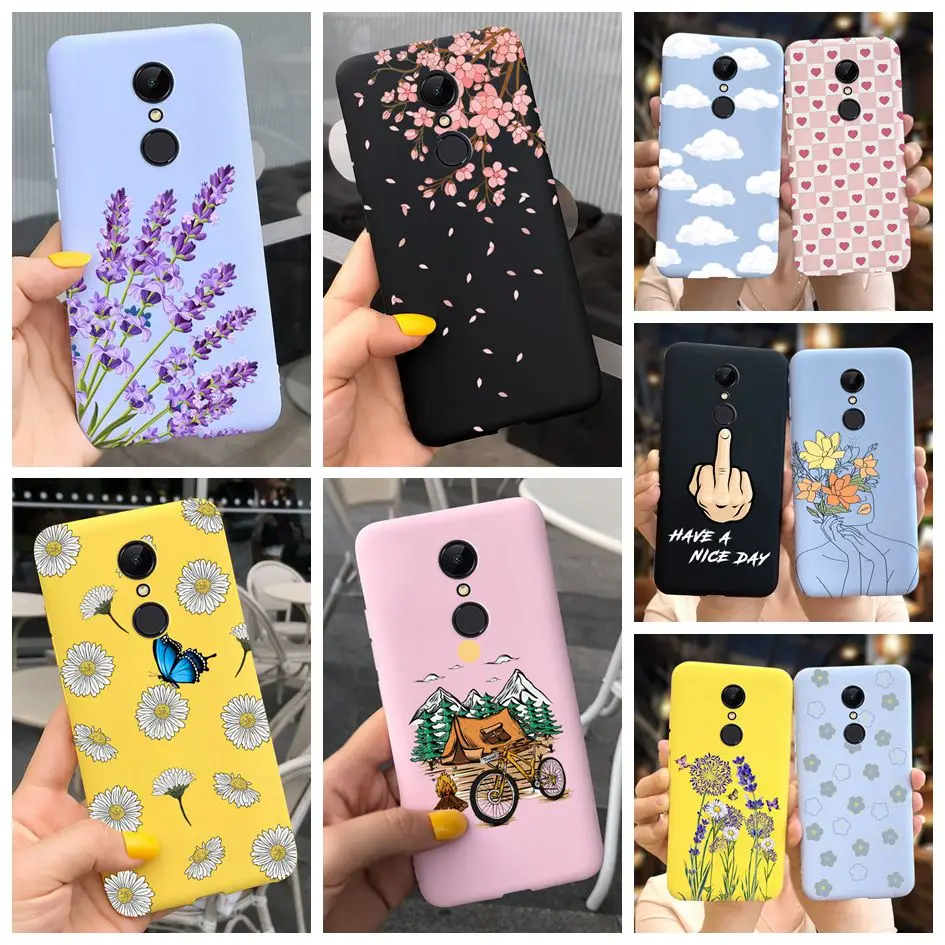 Funda suave para Xiaomi Redmi 5 Plus, carcasa bonita pintada con mariposas