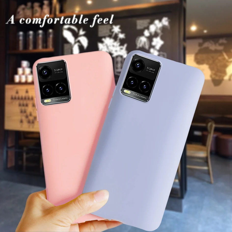 Funda de Color caramelo para Vivo Y21 Y21s 2021, Funda de teléfono de silicona suave TPU, Funda trasera delgada para Vivo Y33s V2109, Funda VivoY21 Y 21 - imagen 3