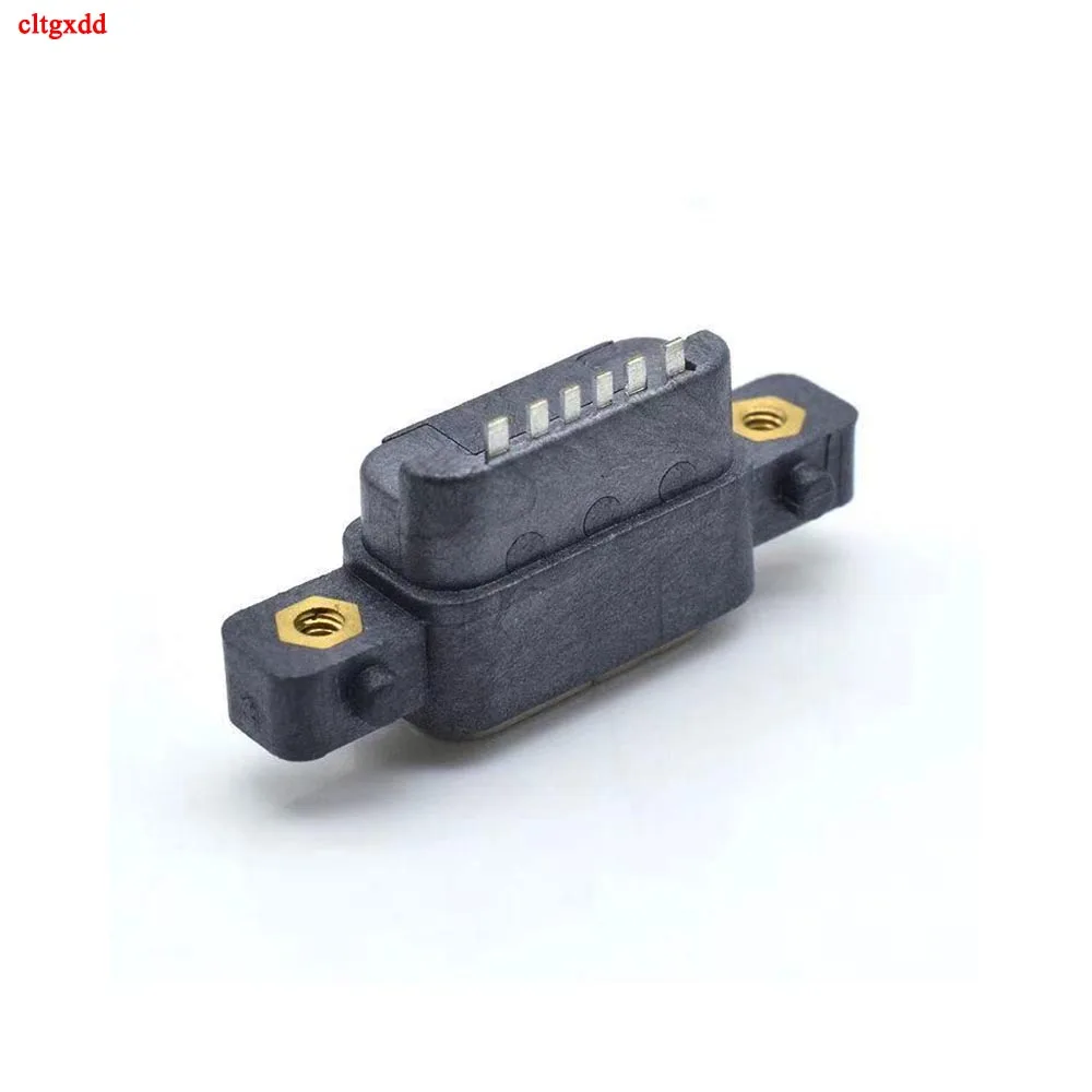 Conector USB 3,1 tipo C de 6 pines hembra, conector SMD DIP con orificio de tornillo para diseño de PCB DIY, carga rápida de alta corriente, 1 piezas - imagen 3