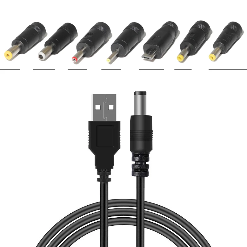 8 in 1 USB to Universal DC Power Adapter Connector 5.5X 2.1mm to 2.5 4.8 4.0 1.7 3.5 1.35mm Micro USB Charging Adapter Jack Plug - imagen 5