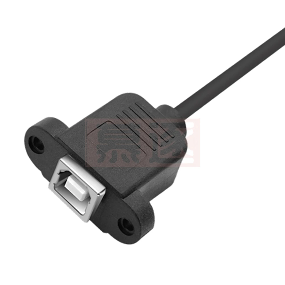 USB 2,0 Tip B Stecker auf Typ B Weiblich Rechten Winkel Drucker Verlängerung Kabel Mit Montaje en panel Schraube Loch 30cm 50cm - imagen 4