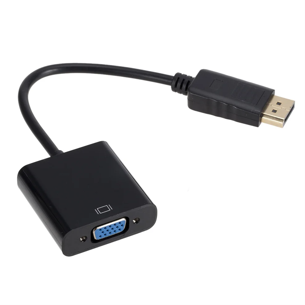 LccKaa Puerto Pantalla DisplayPort DP VGA Cable Adaptador Macho Hembra Convertidor PC Ordenador Portátil HDTV Monitor Proyector