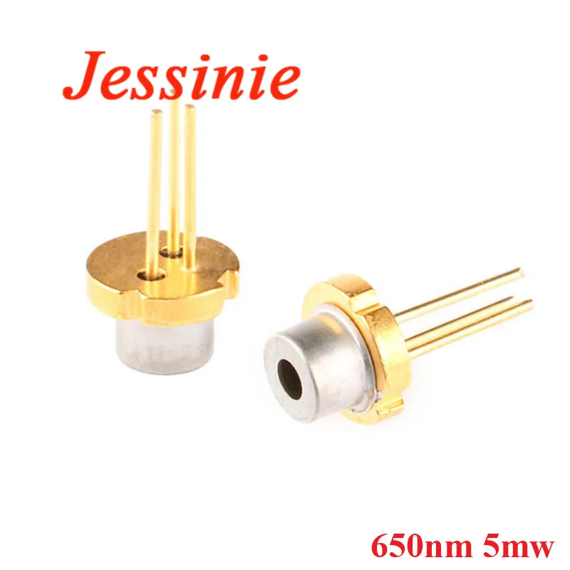 Módulo de diodo láser de 650nm, 5mw, Color rojo TO-18, Sensor láser de bricolaje, 2,2-2,4 V, diseño electrónico LED, 2 uds.