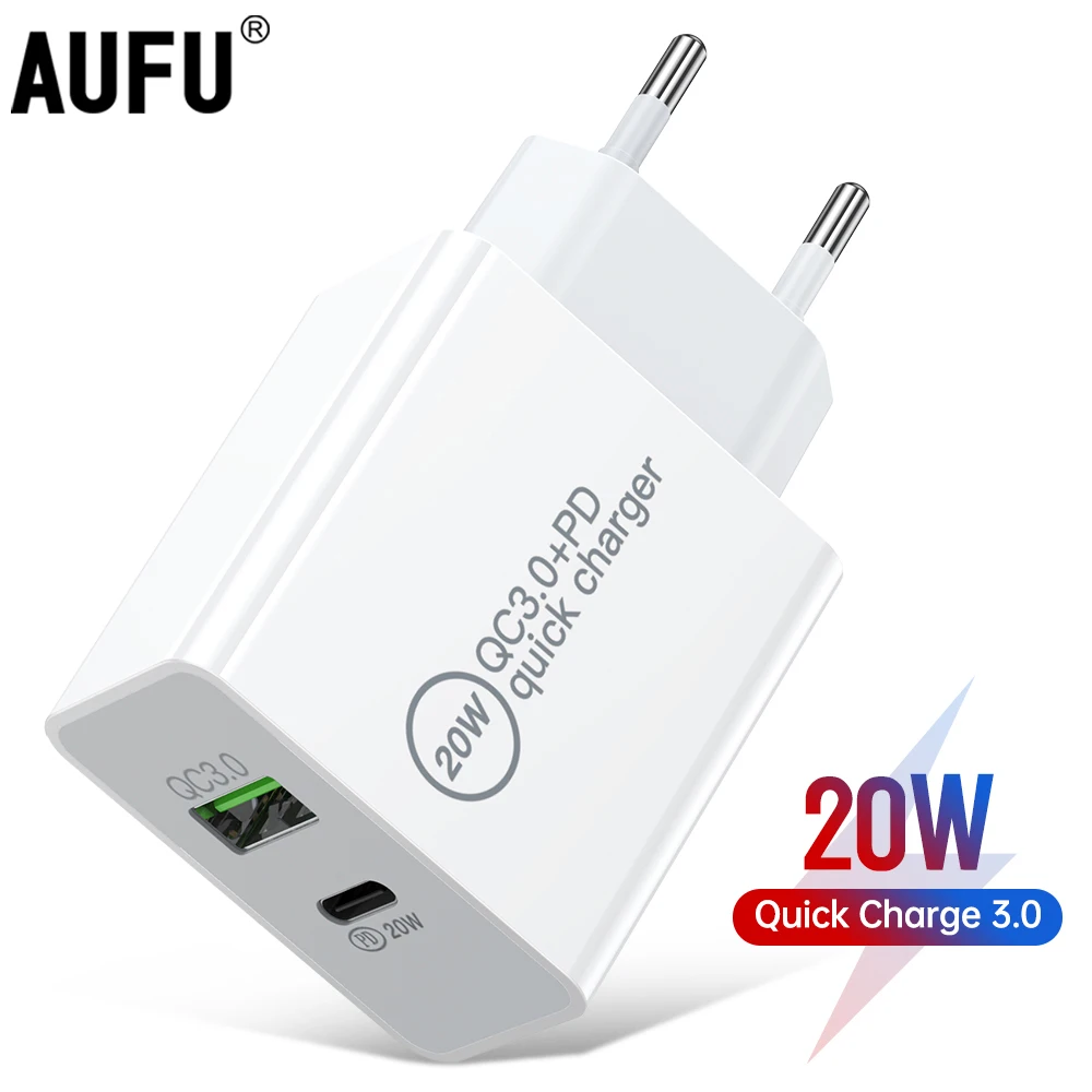 PD20W 18W Quick Charge 3.0 Usb Charger Universal Wall mobile phone Type-c Usb Dual Ports Chargers for iPhone 12 Samsung Huawei - imagen 2