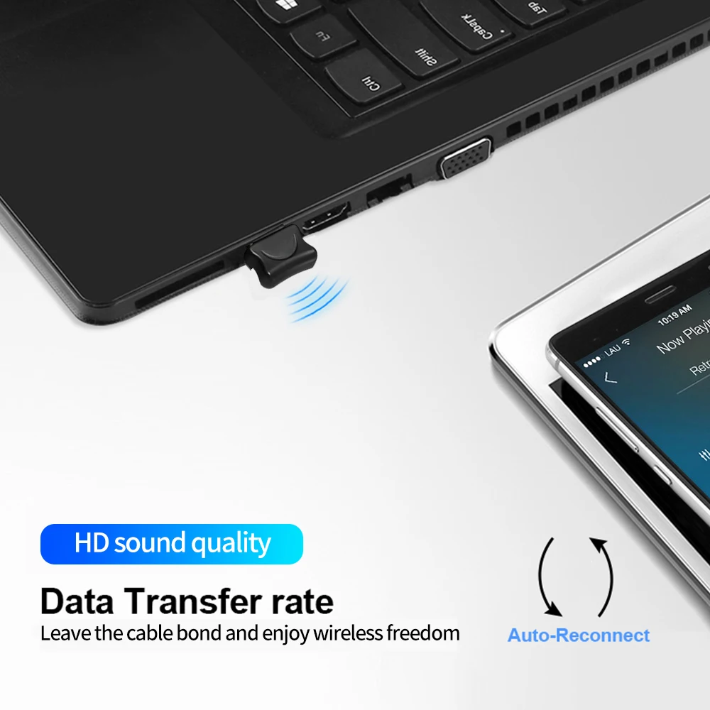 Adaptador compatible con Bluetooth 5,0, transmisor USB para Pc, receptor de ordenador, portátil, auricular, impresora de Audio, receptor Dongle de datos - imagen 2