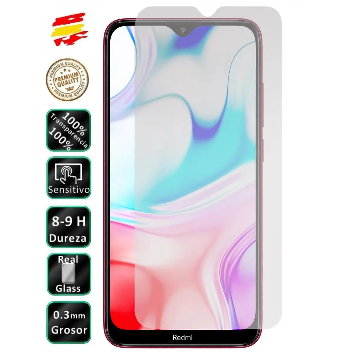 Protector para Xiaomi Redmi 8 Cristal Templado de Pantalla Vidrio 9H para movil