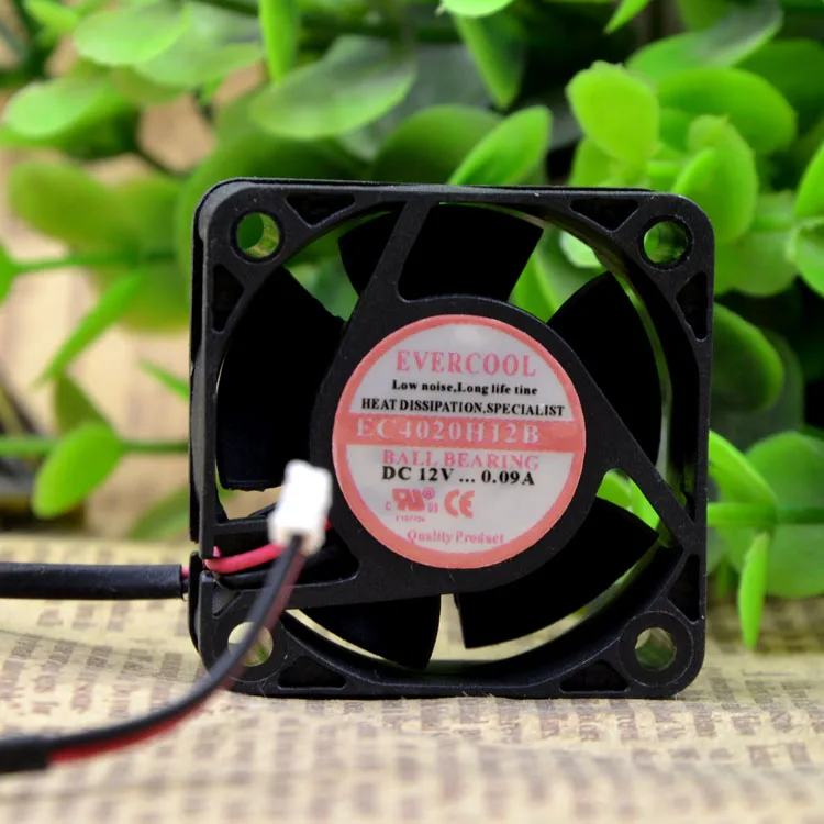 Evercoolevercool-ventilador de refrigeración silencioso para chasis EC4020H12B, 4CM, 12V, 0.09a 4020 - imagen 2
