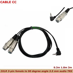 Cable Adaptador XLR a Jack 3.5mm TRS 90 Grados