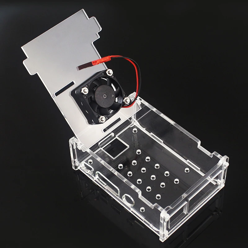 Raspberry Pi 4 Caja acrílica Caja transparente Soporte de carcasa Ventilador de refrigeración de CPU para Raspberry Pi 4 Modelo B - imagen 5