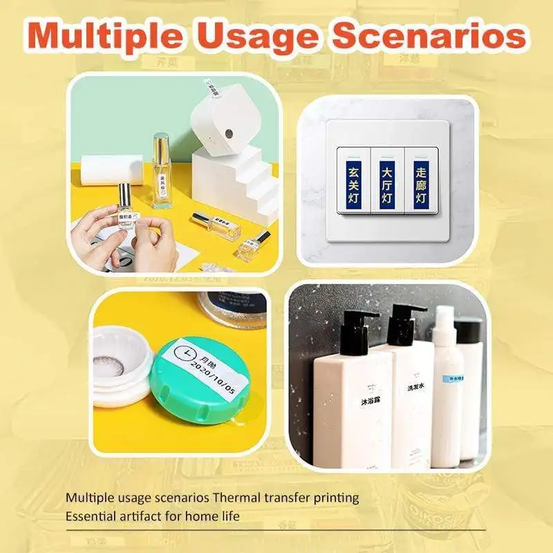 Phomemo P12 Mini impresora de etiquetas portátil fabricante inalámbrico sin tinta máquina de etiquetado Compatible para Dymo Label LetraTag Tape 91201 - imagen 4