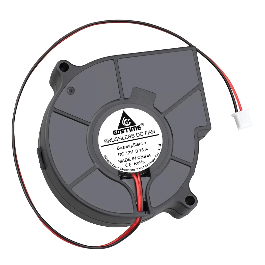 Gdstime Ventilador Centrífugo 12 V 75 x 75 x 25 mm 3200 RPM - imagen 4