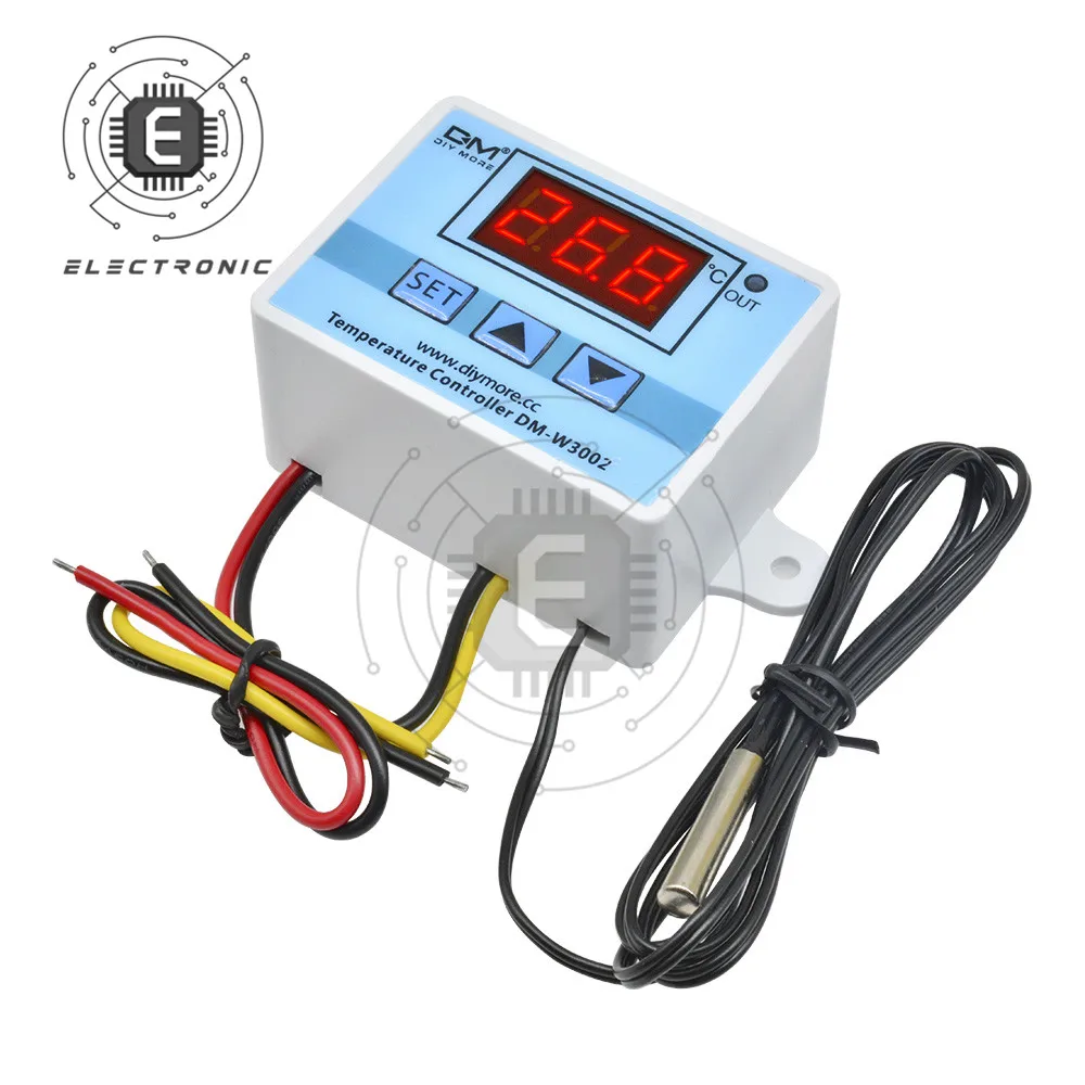 Controlador de temperatura LED Digital profesional, termostato regulador de calefacción y refrigeración, W3002, DC 12V, 24V, AC 110V, 220V, 10A - imagen 2