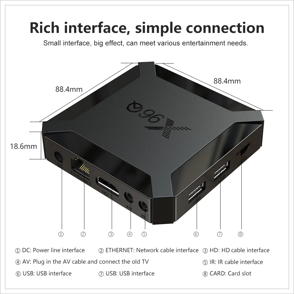 Dispositivo de TV inteligente X96Q, decodificador con Android 10, 2GB, 16GB, Allwinner H313, cuatro núcleos, 4K, 60fps, Wifi 2,4G, Youtube, X96, 1GB, 8GB - imagen 5