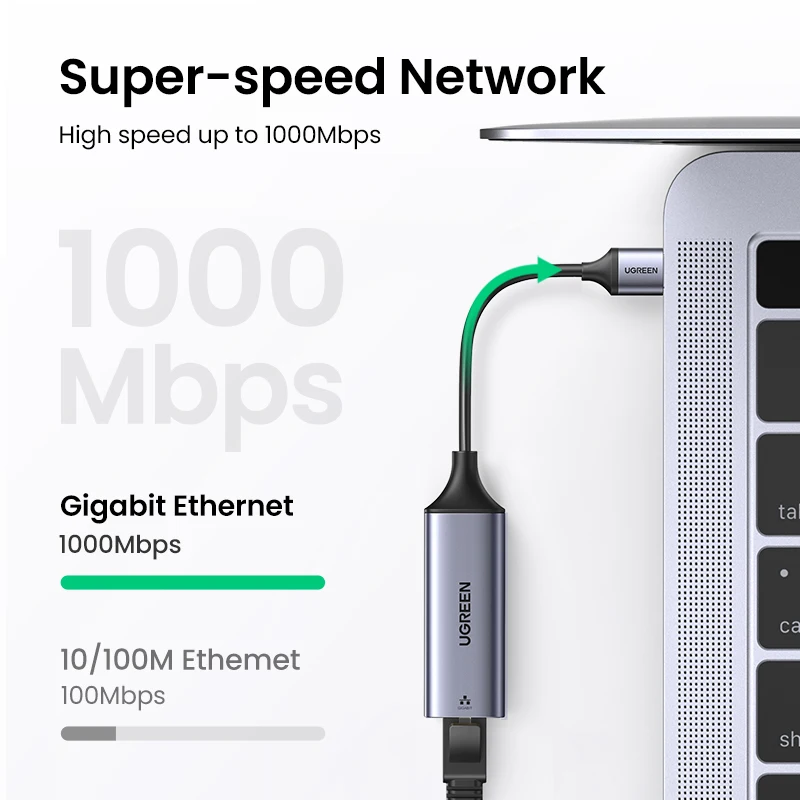UGREEN Adaptador USB 3.0 a Ethernet Gigabit RJ45 para PC