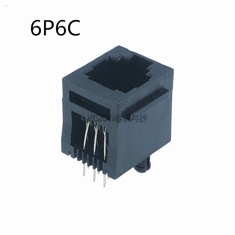 Conector telefónico RJ11 4P4C/6P6C/8P8C vertical hembra negro - imagen 3