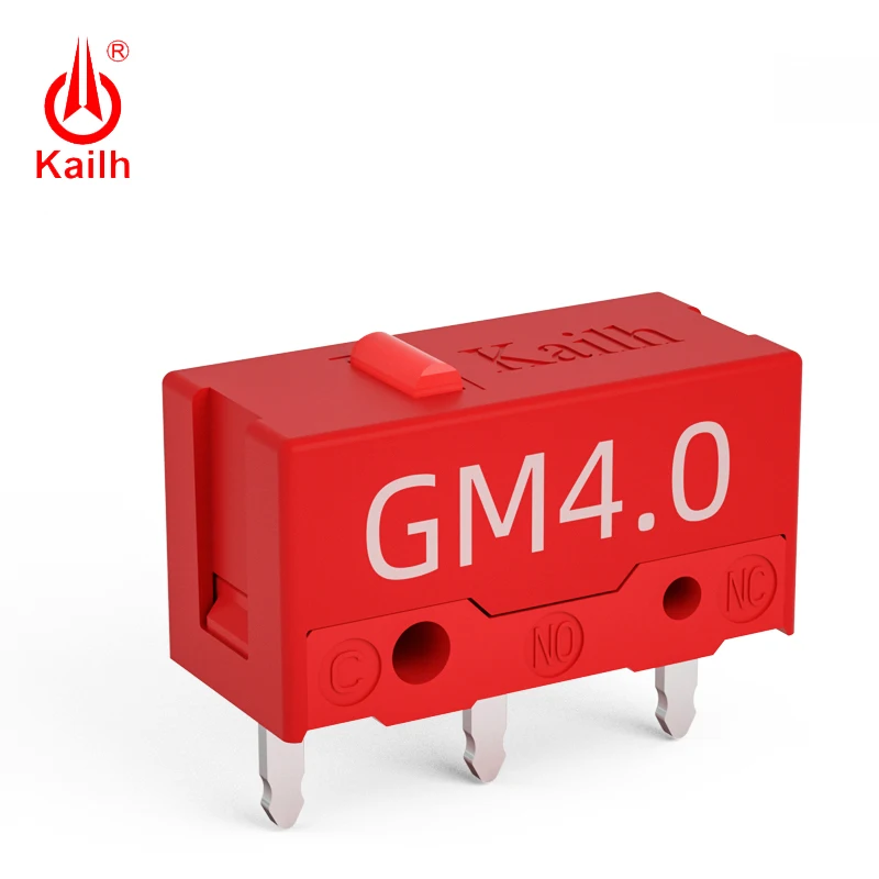 Kailh-ratón rojo GM4.0 60M life para videojuegos, de 3 pines microinterruptor, punto rojo utilizado en ordenador, Botón izquierdo y derecho, CMI126601D01-3, 2 uds. - imagen 2
