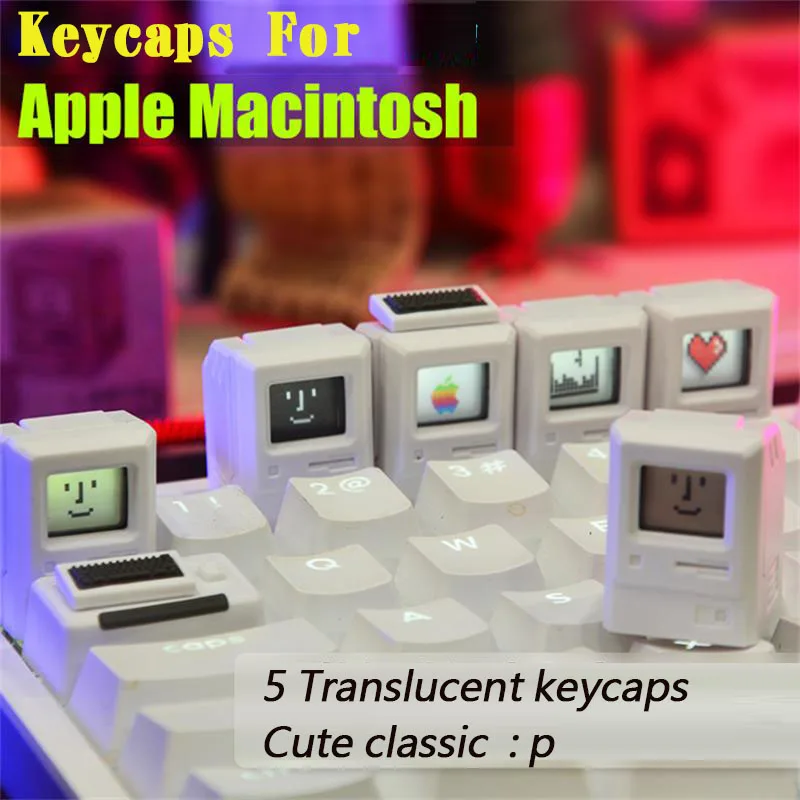 Macintosh-teclas personalizadas con transmisión de luz para Gamer, accesorio para teclado mecánico retroiluminado Esc Artisan, para GK61, GK64, SK87, GH60 - imagen 2