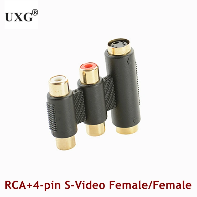 S-VIDEO de 4 pines macho a TV RCA AV macho a hembra, Cable de enchufe M a F PIN S, adaptador de vídeo - imagen 2