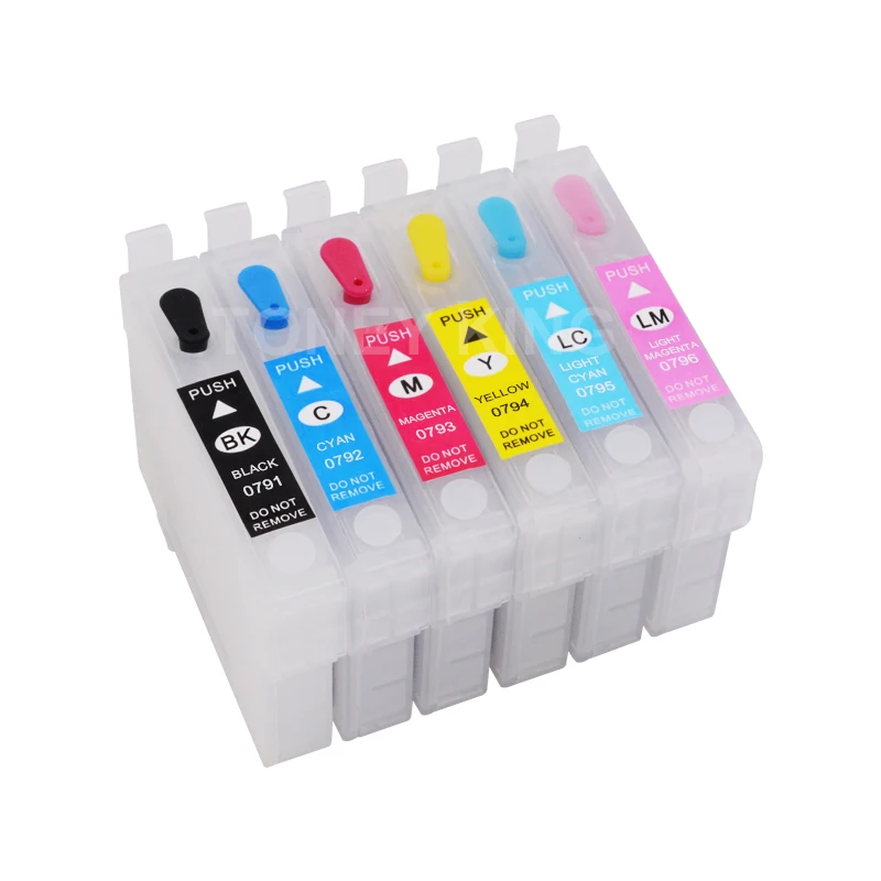 Toney King-Kit de recarga de tinta para impresora, cartuchos de tinta de T0791-T0796 para Epson Stylus Photo 100, 1400 W, P50 Artisan 1500, 6 × 1430 ml - imagen 2