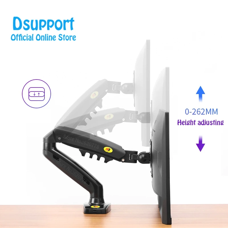 Resorte de gas 17-27 "LCD LED Monitor soporte brazo de montaje NB F80 + 2XUSB3.0 soporte de pantalla de movimiento completo - imagen 5