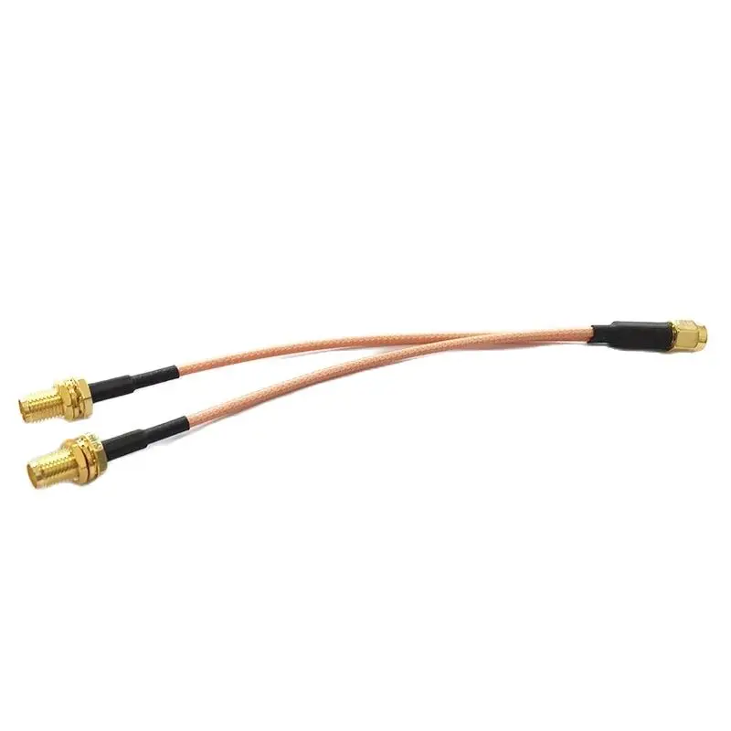 Conector macho RP SMA a 2X SMA hembra Jack tuerca tipo Y divisor combinador Cable Pigtail RG316 15CM/30CM/50CM para enrutador Wifi