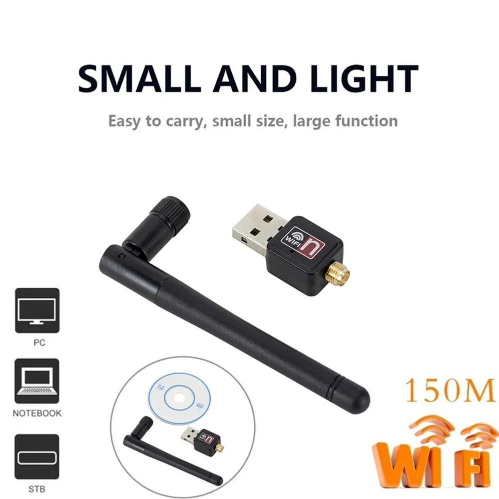 PzzPss Dongle WiFi USB 2.0 – 150 Mbps, Antena giratoria para PC - imagen 5