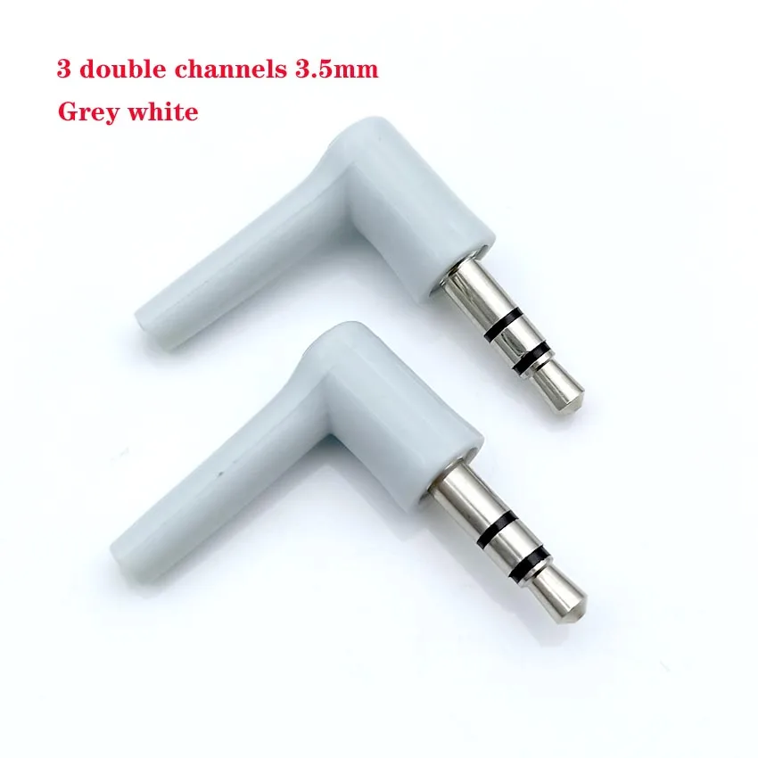 Conector Adaptador de Audio para auriculares estéreo, conector de 90 grados, 3,5mm, 3, 4 polos, 3,5, chapado en oro, negro, 2 unidades por lote - imagen 2