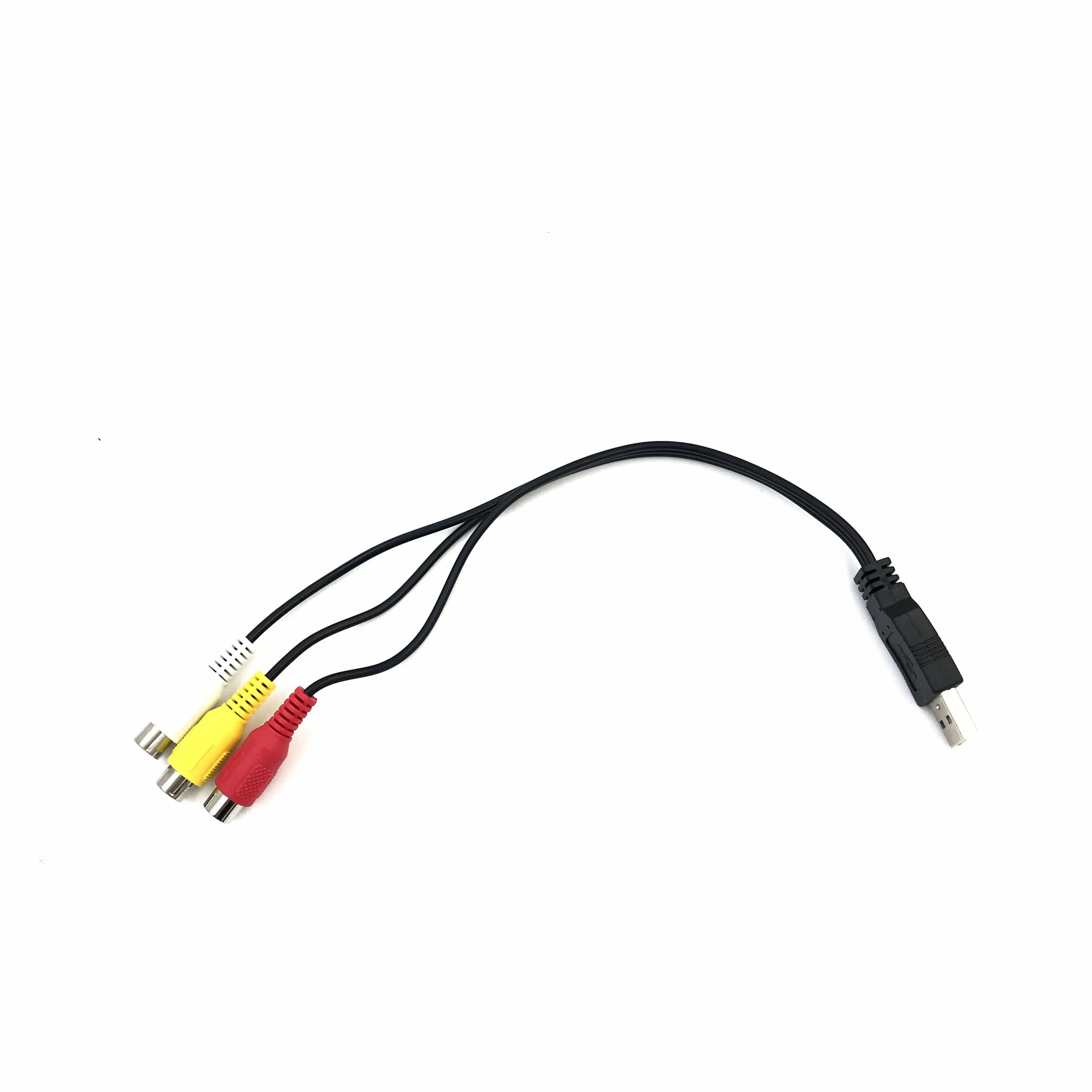 Adaptador de Cable compuesto USB macho a 3RCA RGB hembra AV Audio y Video, convertidor, Conector de componentes, Cable RCA de plomo - imagen 2