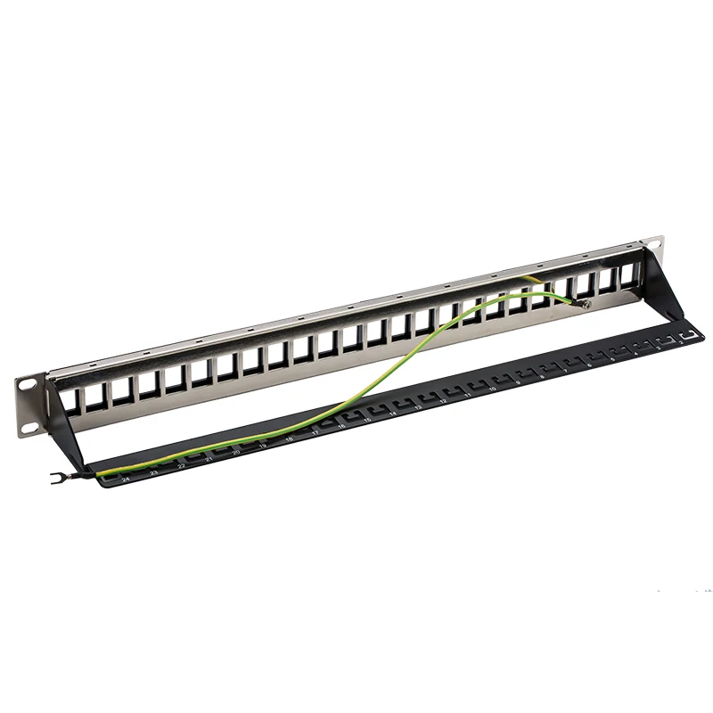 Panel Keystone en blanco 24 puertos 19 pulgadas 1U con barra de cables - imagen 2