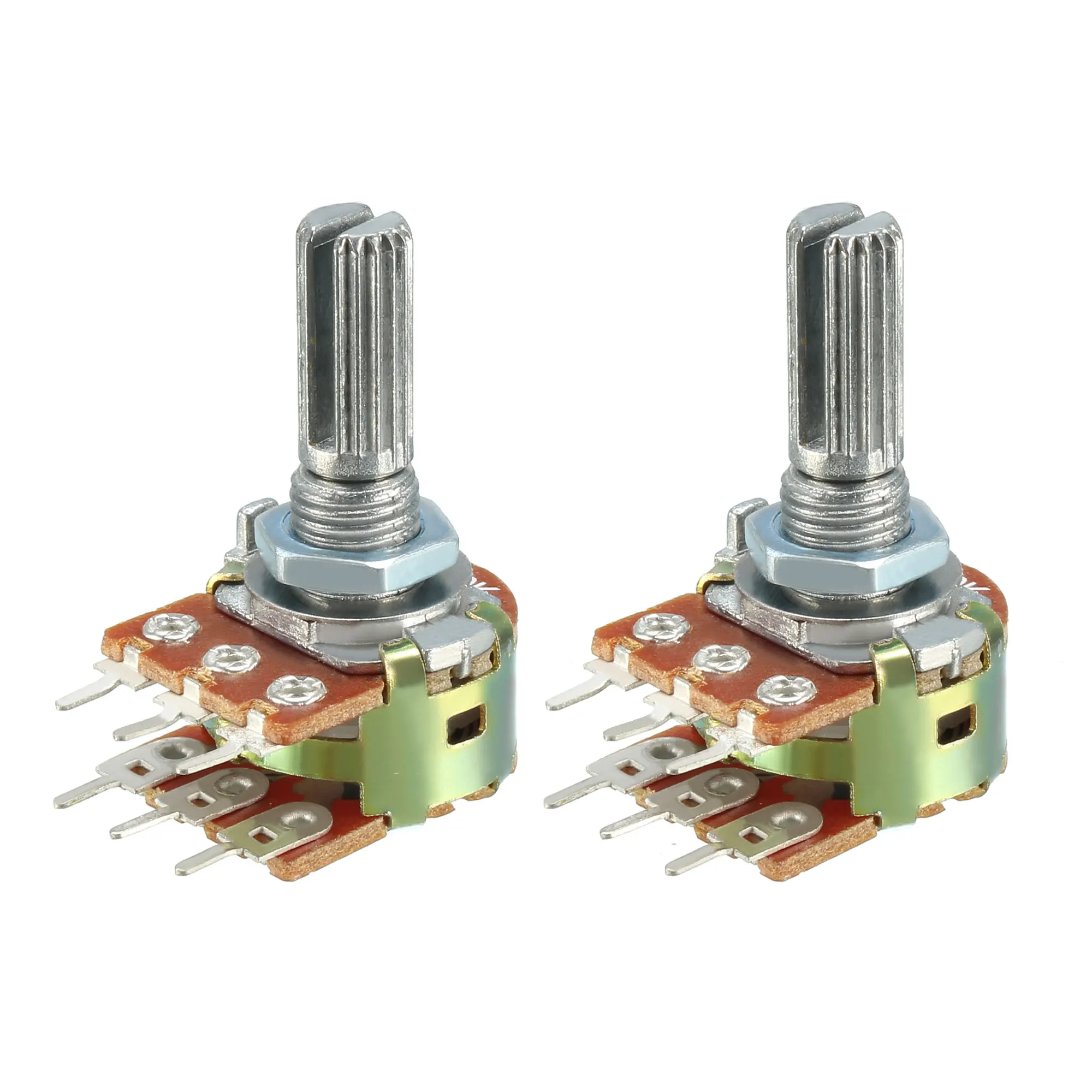 Potenciómetro lineal WH148, eje de 15mm con arandelas de tuercas, 6 pines, B10K, B1K, B2K, B5K, B20K, B50K, B100K, B500K, B1M, 5 unidades por lote - imagen 2