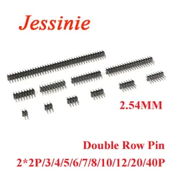 Conector Header Macho Doble Fila 2,54 mm para PCB