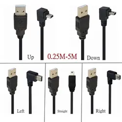 Cable USB 2.0 a Mini USB 90 grados - Carga y datos para MP3/MP4