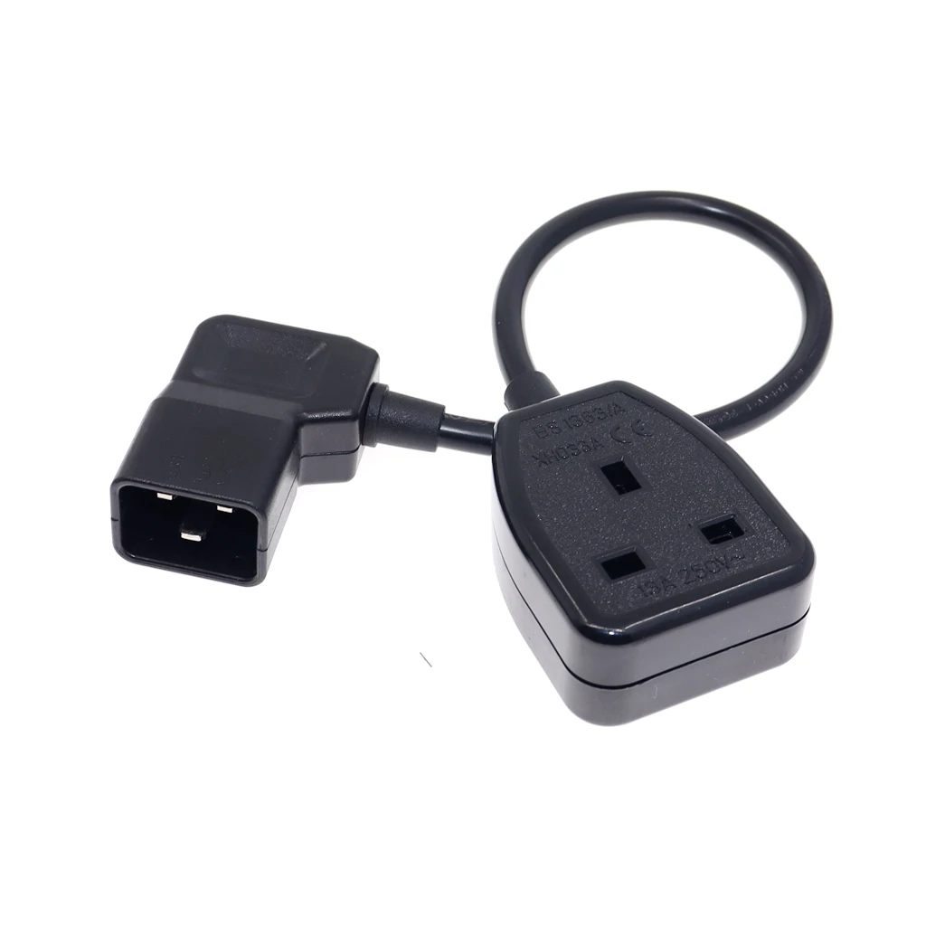 Cable convertidor de enchufe hembra IEC C20 a UK, Cable de alimentación UPS C20 macho, enchufe de 16A a UK 13A hembra, BS1363 - imagen 4