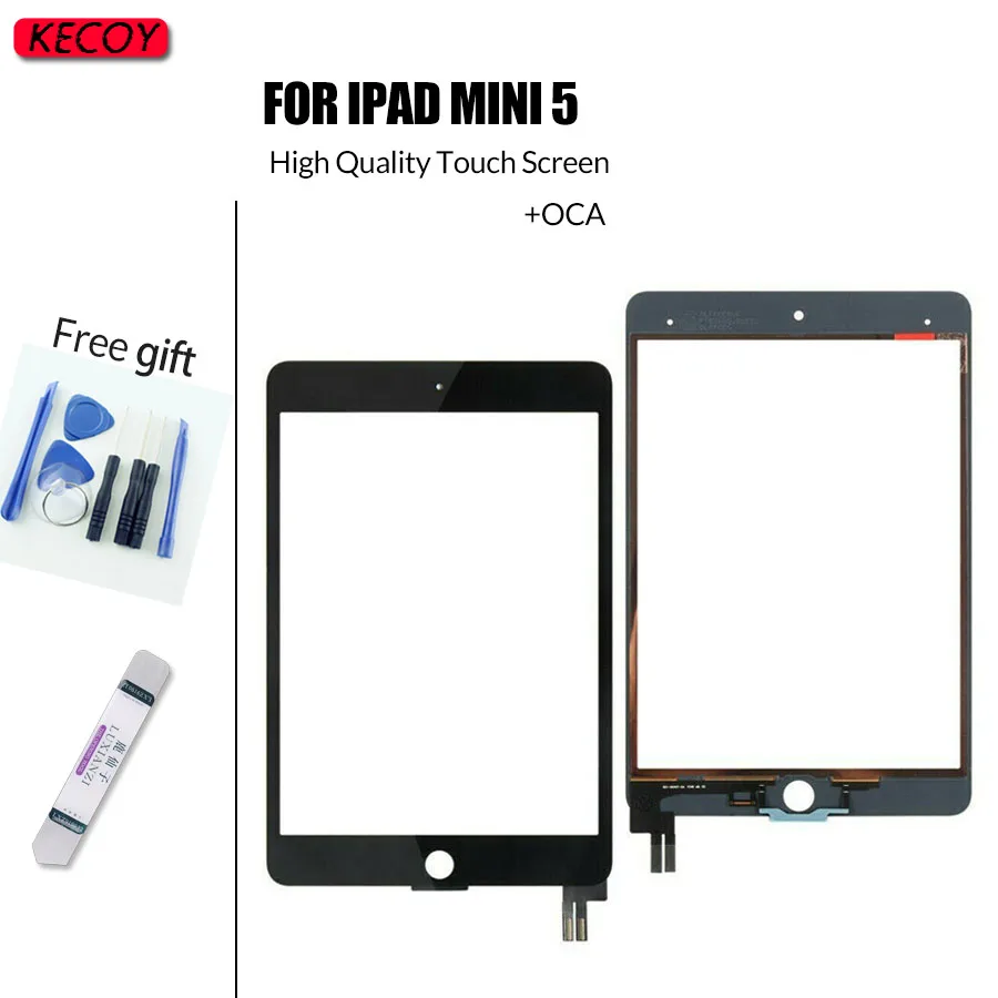 Pantalla táctil original para iPad Mini5, reemplazo de Panel digitalizador de cristal frontal con Oca, 1 unidad, A2126, A2124, A2133, A2125