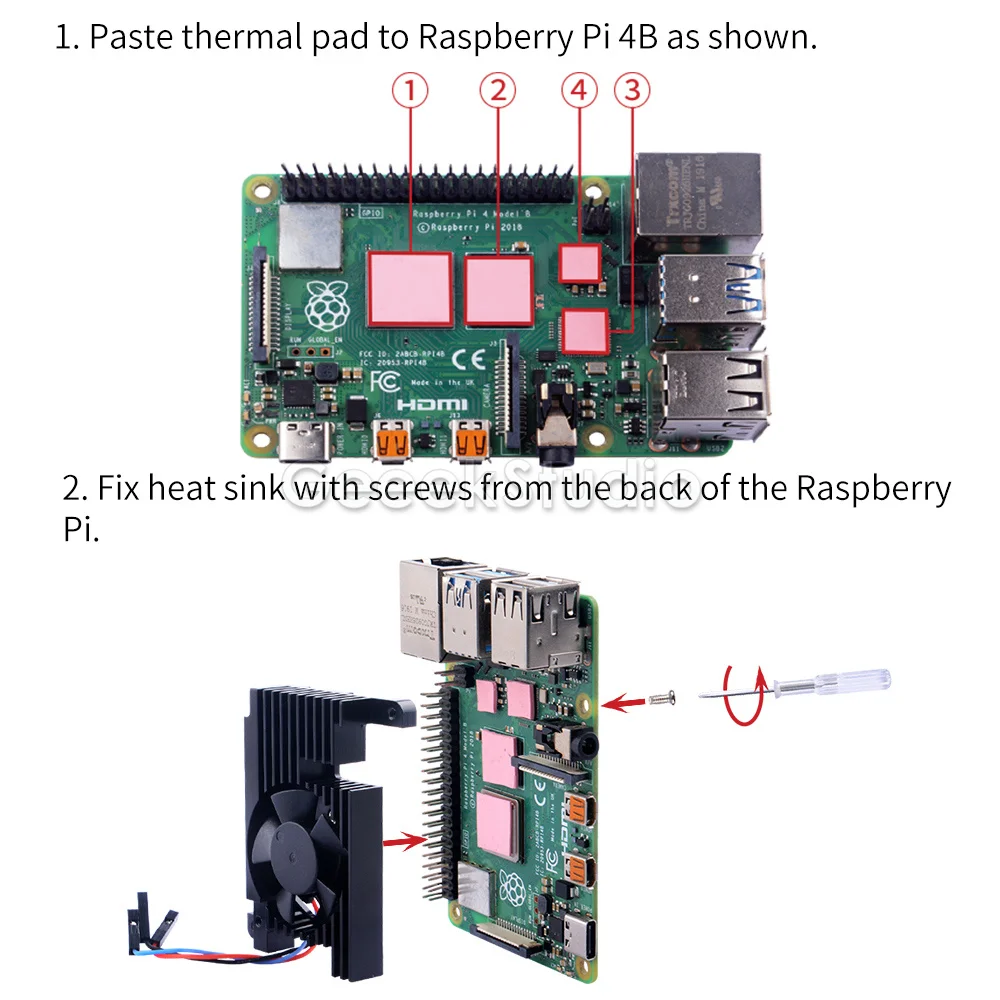 Raspberry Pi 4 ventilador de velocidad ajustable Armor Lite disipador de calor apagado automático CNC enfriador extremo disipador de calor PWM para RPI 4 modelo B - imagen 5