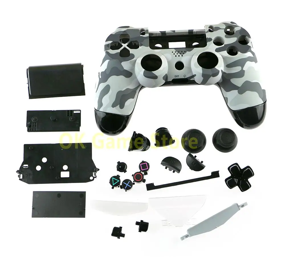 1 Juego de funda de camuflaje de carcasa completa para PS4 JDS 001 JDM 011 2,0 cubierta de carcasa frontal + trasera para controlador PS4 PlayStation4 - imagen 2